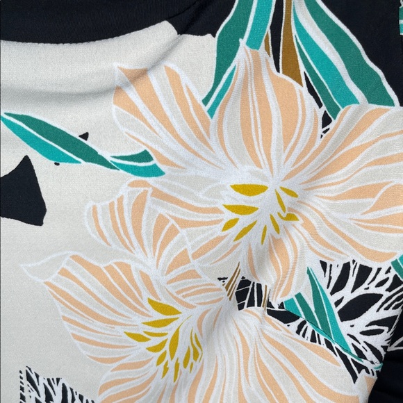 Vince Camuto Black Floral Long Sleeve Dress - Picture 3 of 4